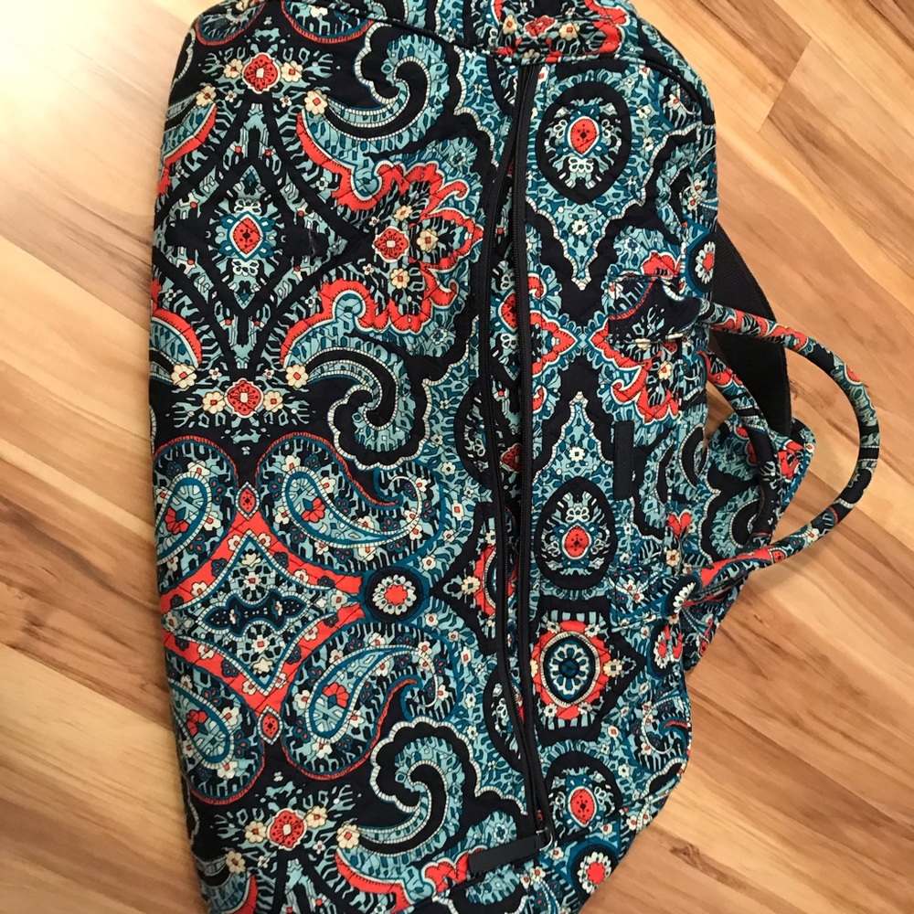 Vera Bradley Grand Weekender Blue & Orange Paisley